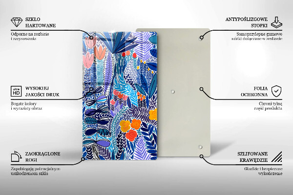 Tábua de cortar de vidro Prado Pintado