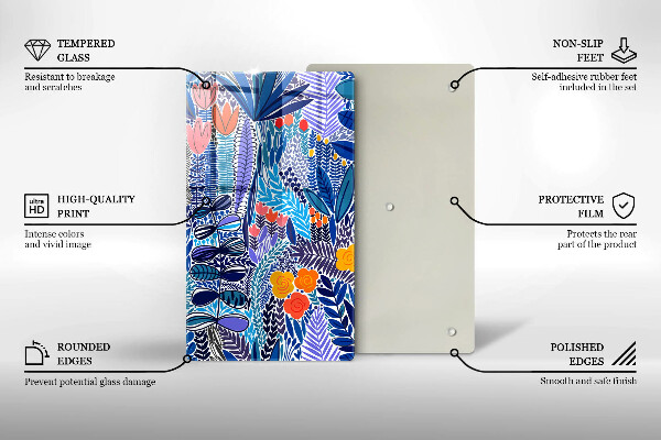 Tábua de cortar de vidro Prado Pintado