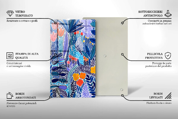 Tábua de cortar de vidro Prado Pintado