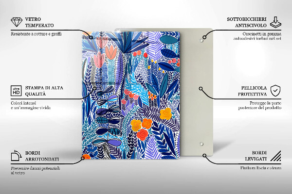 Tábua de cortar de vidro Prado Pintado