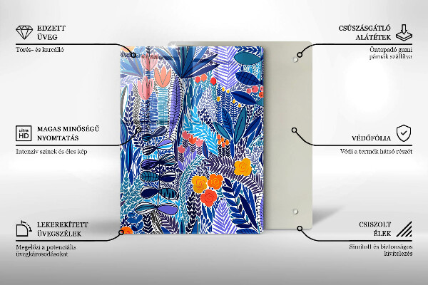 Tábua de cortar de vidro Prado Pintado