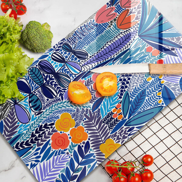 Tábua de cortar de vidro Prado Pintado