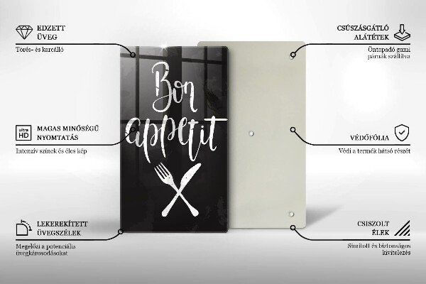 Tábua corte A inscrição Bom apetite