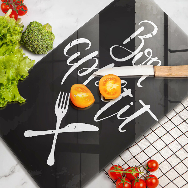 Tábua corte A inscrição Bom apetite