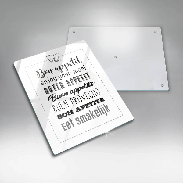 Tábua de cortar alimentos Inscrição na cozinha, máxima