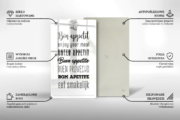 Tábua de cortar alimentos Inscrição na cozinha, máxima