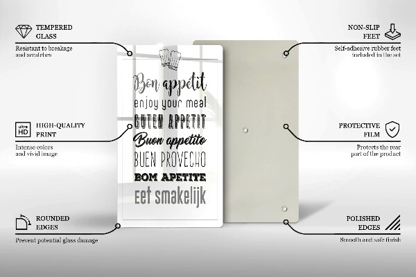 Tábua de cortar alimentos Inscrição na cozinha, máxima