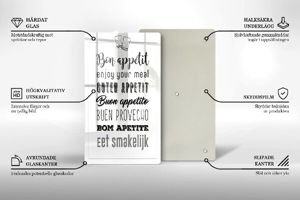 Tábua de cortar alimentos Inscrição na cozinha, máxima