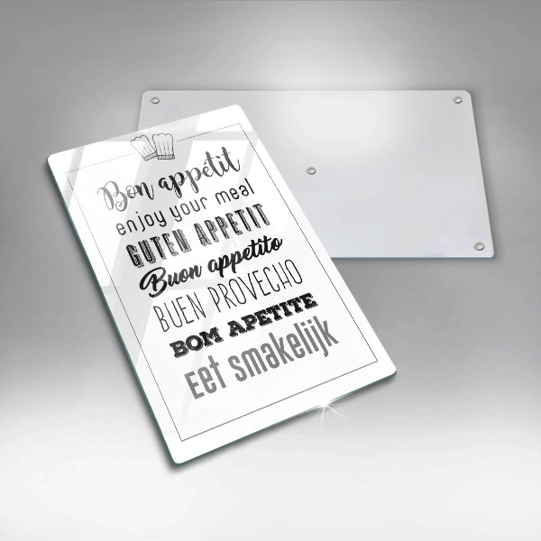 Tábua de cortar alimentos Inscrição na cozinha, máxima