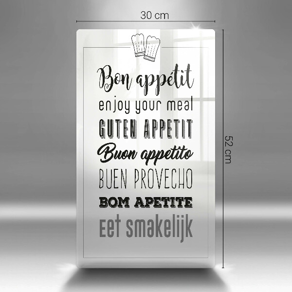 Tábua de cortar alimentos Inscrição na cozinha, máxima