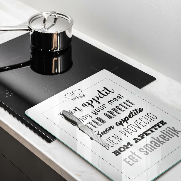 Tábua de cortar alimentos Inscrição na cozinha, máxima