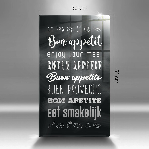 Tábua de corte de vidro Inscrição na cozinha, máxima