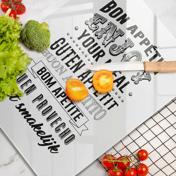 Tábua de cortar de vidro Inscrição na cozinha, máxima