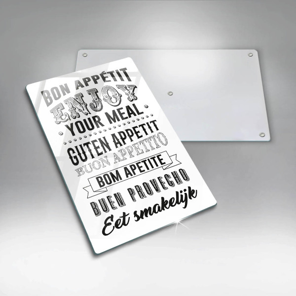 Tábua de cortar de vidro Inscrição na cozinha, máxima