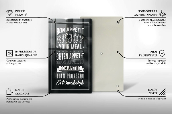 Tábua de corte Inscrição na cozinha, máxima