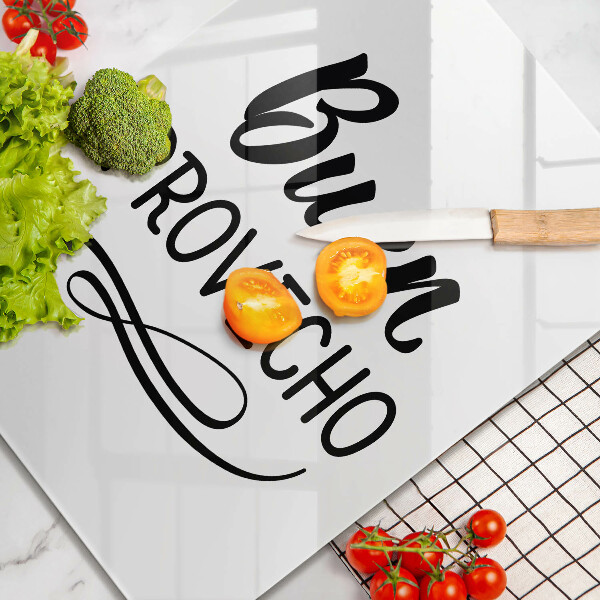 Tábua de cortar alimentos A inscrição Buen provecho