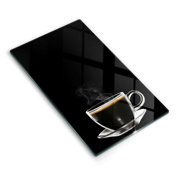 Tábua para cozinha Um copo de café quente