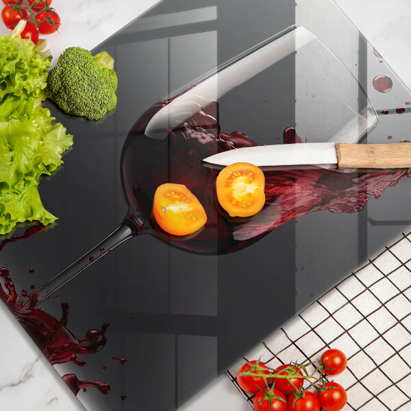 Tábua corte Vinho tinto em taça