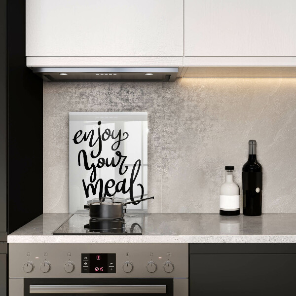 Tábua de corte de vidro A inscrição Aproveite sua refeição