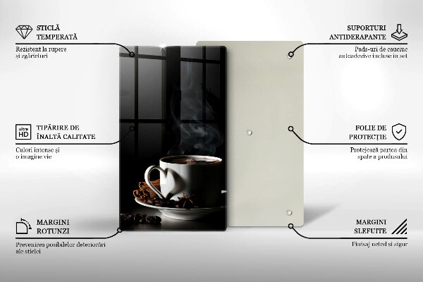 Tábua de cortar Uma xícara de café quente