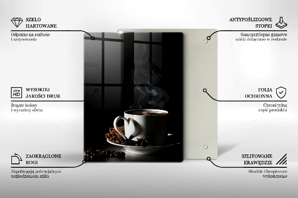 Tábua de cortar Uma xícara de café quente