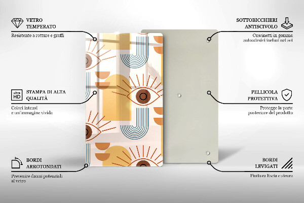 Tábua cozinha Olhos com padrão boho