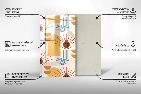 Tábua cozinha Olhos com padrão boho