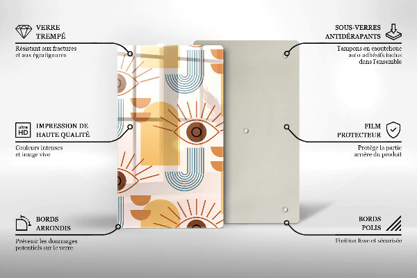 Tábua cozinha Olhos com padrão boho