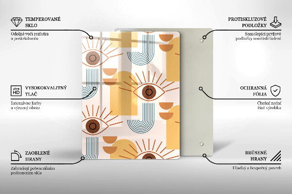 Tábua cozinha Olhos com padrão boho