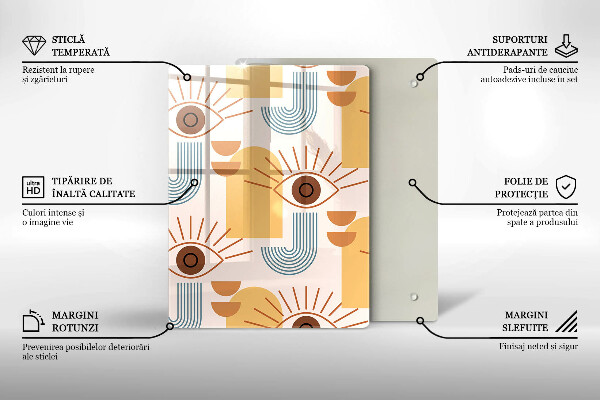 Tábua cozinha Olhos com padrão boho