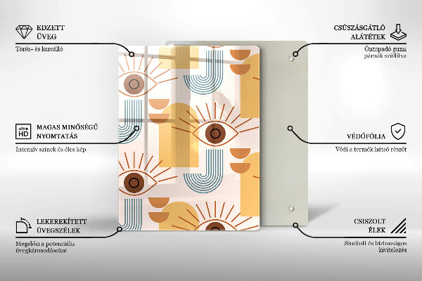 Tábua cozinha Olhos com padrão boho