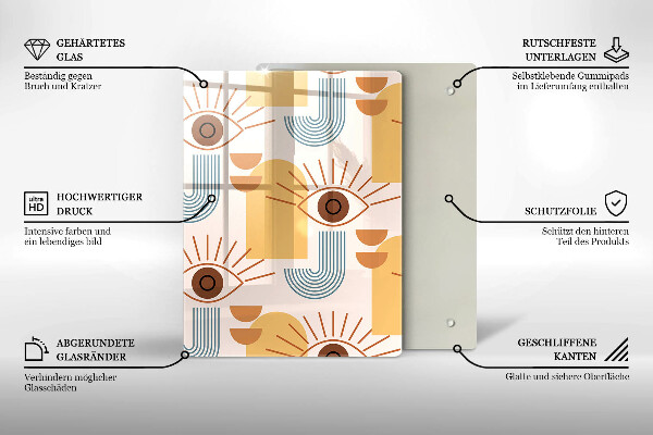 Tábua cozinha Olhos com padrão boho