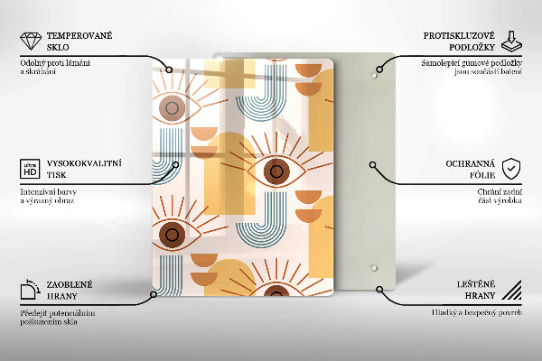 Tábua cozinha Olhos com padrão boho