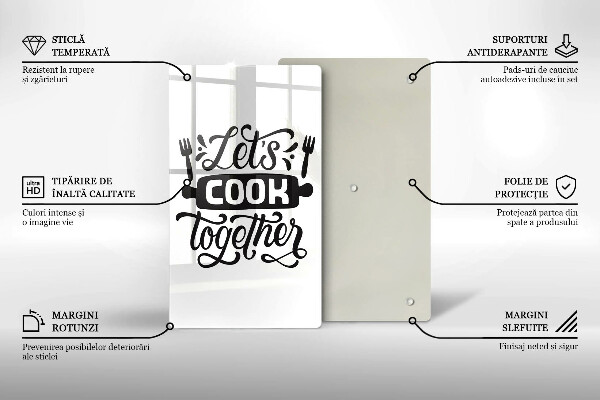 Tábua corte A inscrição Vamos cozinhar juntos
