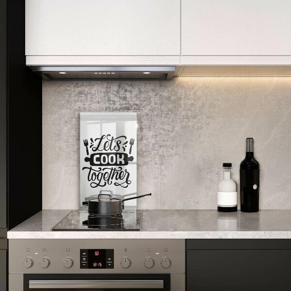 Tábua corte A inscrição Vamos cozinhar juntos