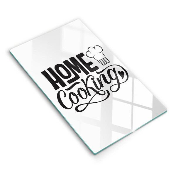 Tábua de vidro A inscrição Cozinha caseira