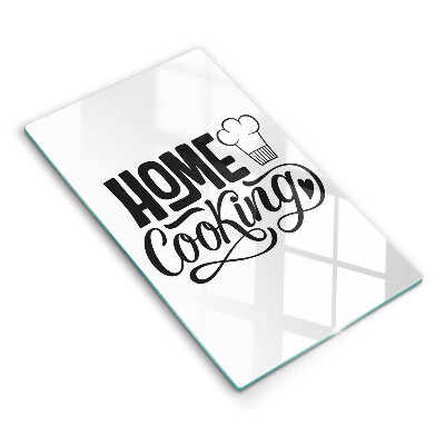 Tábua de vidro A inscrição Cozinha caseira