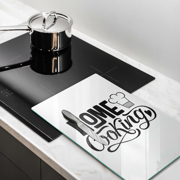 Tábua de vidro A inscrição Cozinha caseira