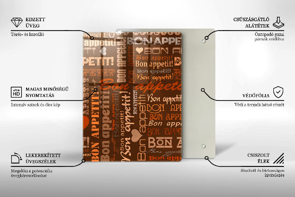 Tábua para corte legendas de bom apetite