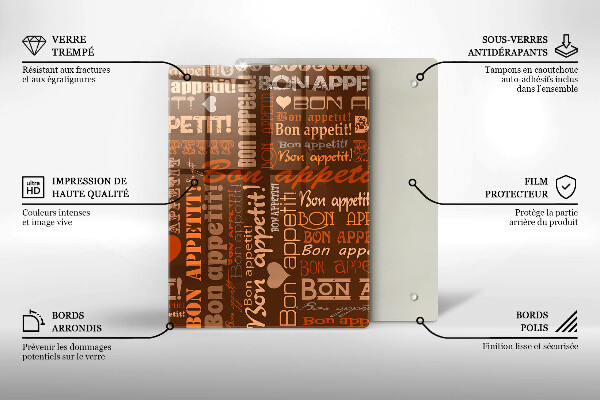 Tábua para corte legendas de bom apetite