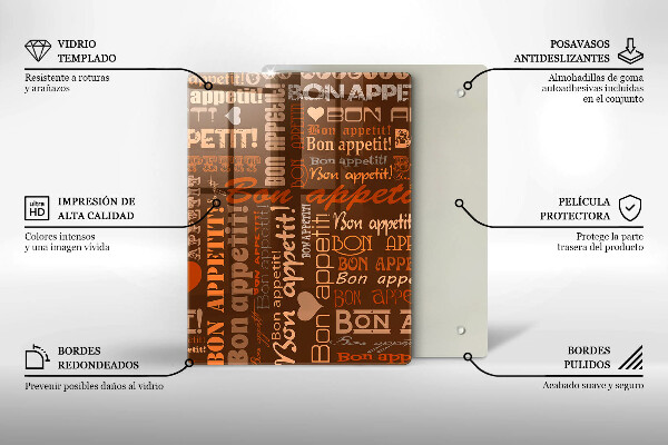 Tábua para corte legendas de bom apetite