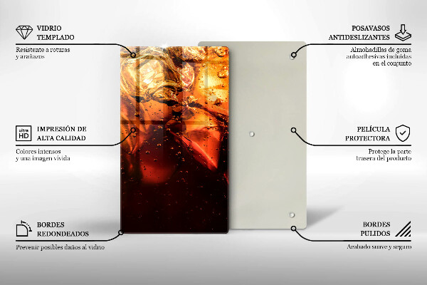 Tábua corte Bebida de cola com gelo