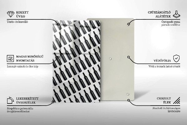 Tábua para corte Garrafas de vinho preto