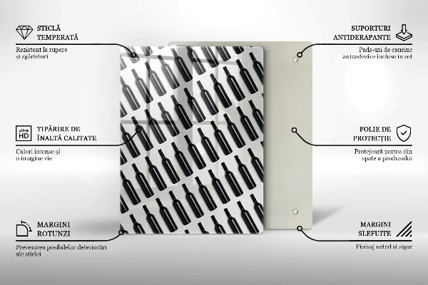 Tábua para corte Garrafas de vinho preto