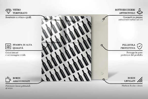 Tábua para corte Garrafas de vinho preto