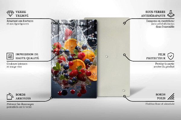 Tábua de cortar alimentos Fruta na água