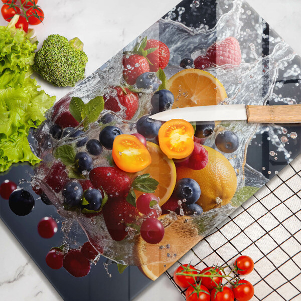 Tábua de cortar alimentos Fruta na água