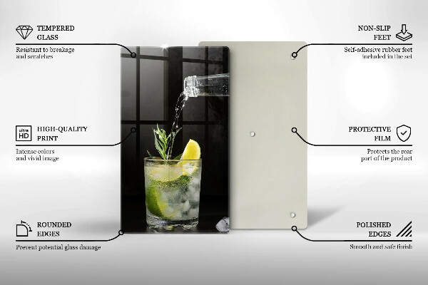 Tábua para cozinha Um copo de água