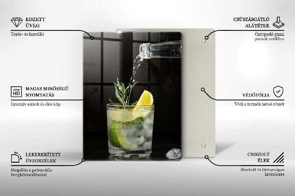 Tábua para cozinha Um copo de água