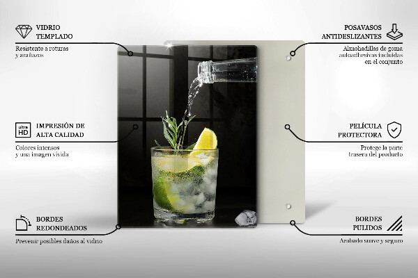 Tábua para cozinha Um copo de água